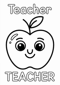 Apple With Worlds Best Teacher Coloring Pages Of Words For Kids 7
