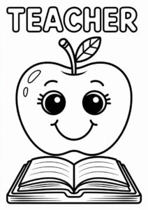 Apple With Worlds Best Teacher Coloring Pages Of Words For Kids 8