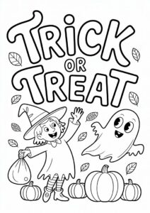 Trick or Treat with Witch Hat and Ghost 1