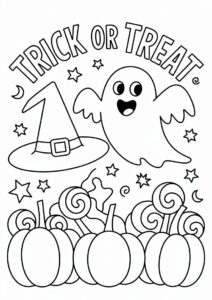 Trick or Treat with Witch Hat and Ghost 2