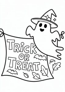 Trick or Treat with Witch Hat and Ghost 3
