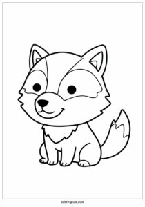 chibi smiling wolf coloring page for kids 5