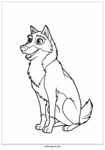wolf coloring page of aleu wolfdog from balto movie 1