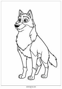 wolf coloring page of aleu wolfdog from balto movie 2