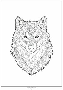 wolf coloring page of mandala 3