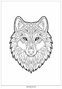 wolf coloring page of mandala 4