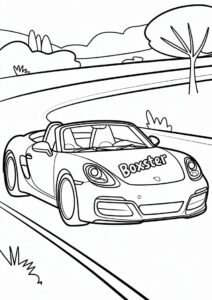 2021 Porsche Coloring Page Boxster 3