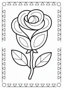 Abstract Rose Drawing To Color 1