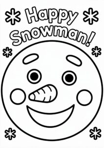 Adorable Snowman Giving a Present To Color 1