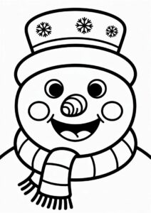 Adorable Snowman Giving a Present To Color 2