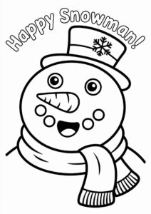 Adorable Snowman Giving a Present To Color 3