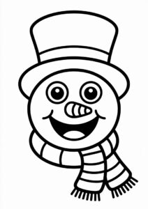 Adorable Snowman Giving a Present To Color 4