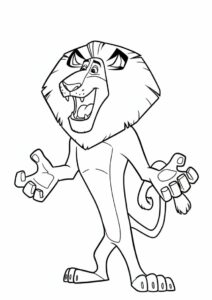 Alex The Lion Roaring Coloring 1