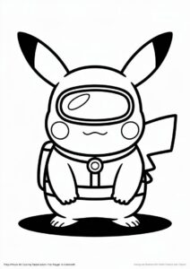 Among Us Pikachu Coloring Sheet 6