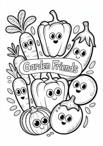 Assorted Veggies Coloring Page 3