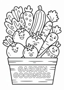 Assorted Veggies Coloring Page 4