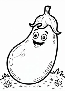 Aubergine Coloring Sheet For Kids 1