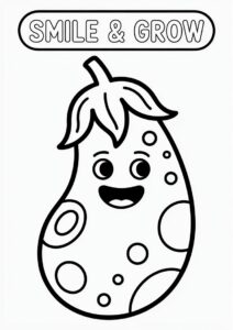 Aubergine Coloring Sheet For Kids 2