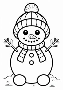 Baby Snowman To Color For Kids 1