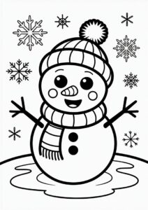 Baby Snowman To Color For Kids 4