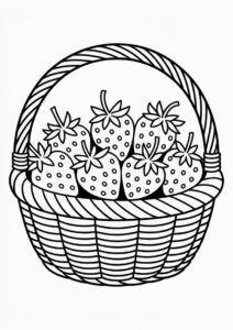 Basket Full Of Strawberries Coloring Page 3