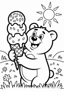 Bear Ice Cream Coloring Page Cone With Sprinkles Under The Sun 1