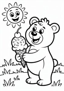 Bear Ice Cream Coloring Page Cone With Sprinkles Under The Sun 2