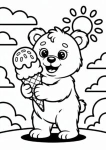 Bear Ice Cream Coloring Page Cone With Sprinkles Under The Sun 4