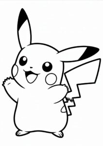 Big Eyed Pikachu Coloring Sheet 1