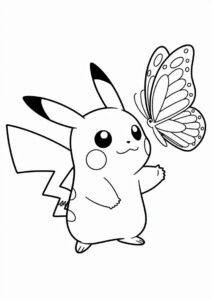 Big Eyed Pikachu Coloring Sheet 2
