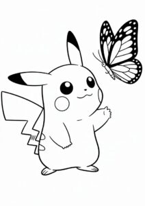 Big Eyed Pikachu Coloring Sheet 3