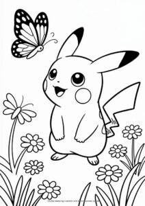 Big Eyed Pikachu Coloring Sheet 4