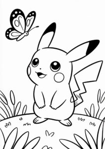 Big Eyed Pikachu Coloring Sheet 5