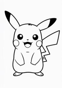 Big Eyed Pikachu Coloring Sheet 6