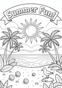 Big Sun Shining Over The Beach 1