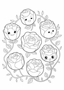 Blooming Roses Coloring Sheet 2