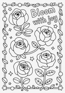Blooming Roses Coloring Sheet 3