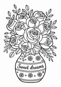 Bouquet Of Roses Coloring Page 6