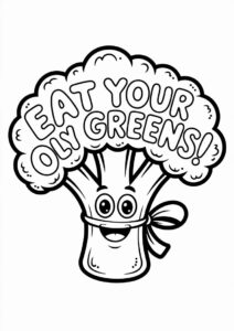 Broccoli Coloring Page For Preschoolers 1