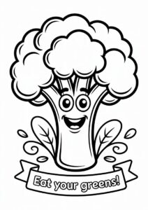 Broccoli Coloring Page For Preschoolers 2