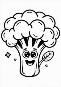 Broccoli Coloring Page For Preschoolers 3