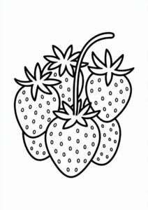 Bunch Of Strawberries Detailed Coloring 1
