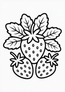 Bunch Of Strawberries Detailed Coloring 2