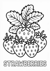 Bunch Of Strawberries Detailed Coloring 3