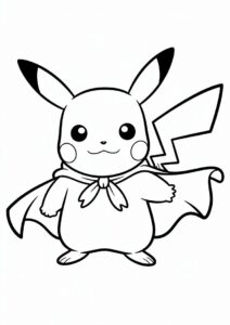Captain Pikachu Coloring Page 1