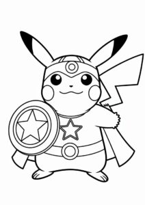 Captain Pikachu Coloring Page 3