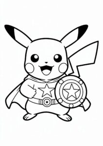 Captain Pikachu Coloring Page 4