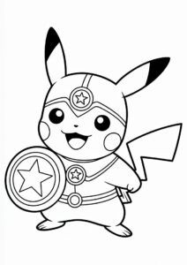 Captain Pikachu Coloring Page 5