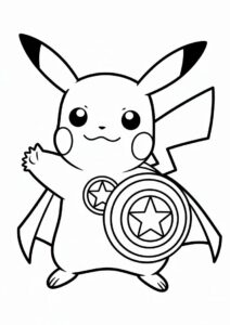 Captain Pikachu Coloring Page 6