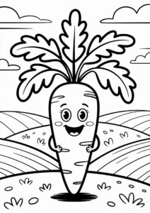 Carrots Coloring Page For Kids 1
